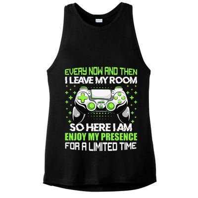 Funny Video Games Every Now And Then I Leave My Room Gaming  Ladies PosiCharge Tri-Blend Wicking Tank