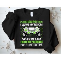 Funny Video Games Every Now And Then I Leave My Room Gaming  Sweatshirt