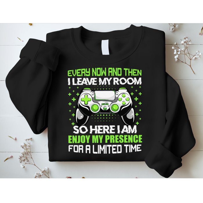 Funny Video Games Every Now And Then I Leave My Room Gaming  Sweatshirt
