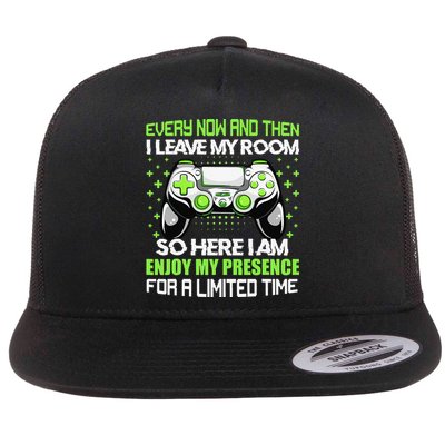 Funny Video Games Every Now And Then I Leave My Room Gaming  Flatbill Hat