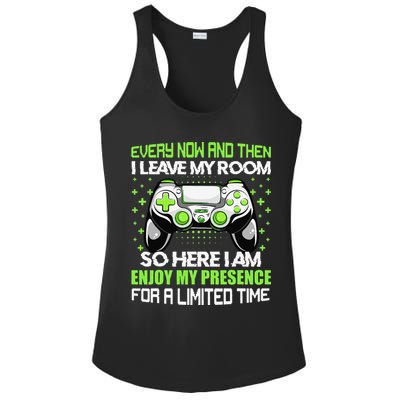Funny Video Games Every Now And Then I Leave My Room Gaming  Ladies PosiCharge Competitor Racerback Tank