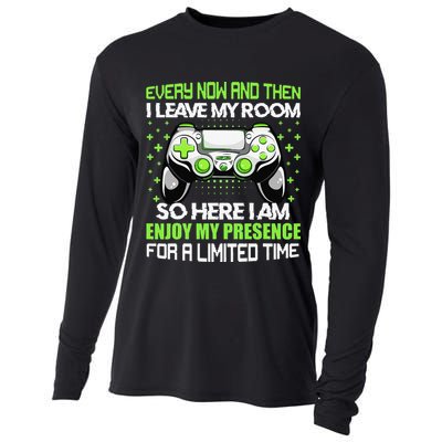 Funny Video Games Every Now And Then I Leave My Room Gaming  Cooling Performance Long Sleeve Crew