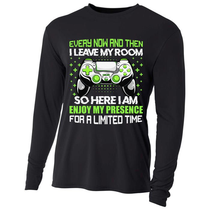 Funny Video Games Every Now And Then I Leave My Room Gaming  Cooling Performance Long Sleeve Crew