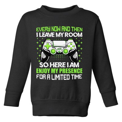 Funny Video Games Every Now And Then I Leave My Room Gaming  Toddler Sweatshirt