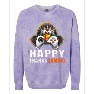 Funny Video Game Console Turkey Thanksgiving Gamers Gaming Colorblast Crewneck Sweatshirt