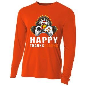 Funny Video Game Console Turkey Thanksgiving Gamers Gaming Cooling Performance Long Sleeve Crew