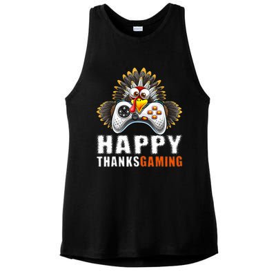 Funny Video Game Console Turkey Thanksgiving Gamers Gaming Ladies PosiCharge Tri-Blend Wicking Tank