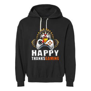 Funny Video Game Console Turkey Thanksgiving Gamers Gaming Garment-Dyed Fleece Hoodie