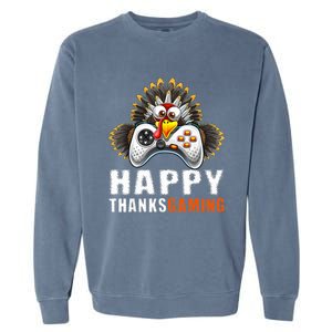 Funny Video Game Console Turkey Thanksgiving Gamers Gaming Garment-Dyed Sweatshirt