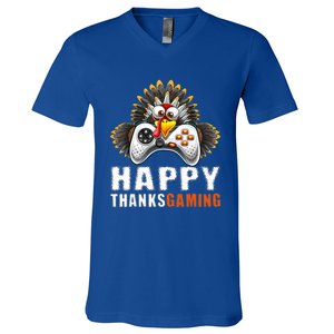 Funny Video Game Console Turkey Thanksgiving Gamers Gaming V-Neck T-Shirt