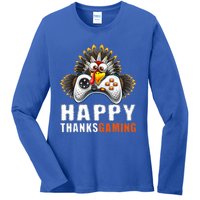 Funny Video Game Console Turkey Thanksgiving Gamers Gaming Ladies Long Sleeve Shirt