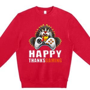 Funny Video Game Console Turkey Thanksgiving Gamers Gaming Premium Crewneck Sweatshirt