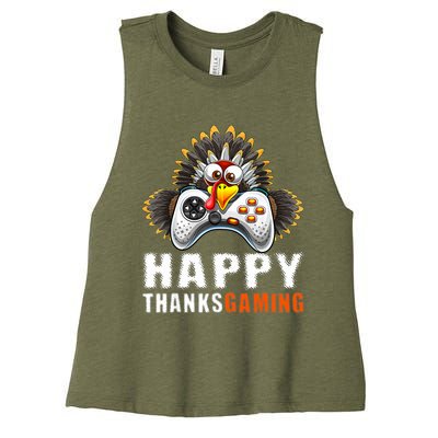 Funny Video Game Console Turkey Thanksgiving Gamers Gaming Women's Racerback Cropped Tank