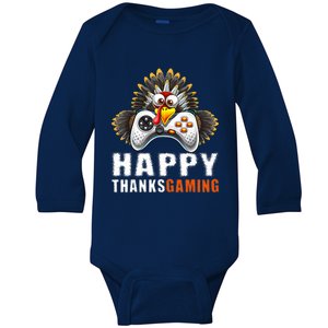 Funny Video Game Console Turkey Thanksgiving Gamers Gaming Baby Long Sleeve Bodysuit