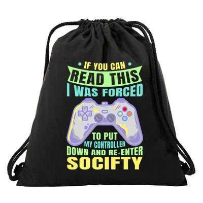 Funny Video Game Lover Geeky Gamer Nerd Gamer Gaming Addict Drawstring Bag