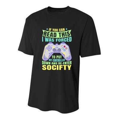 Funny Video Game Lover Geeky Gamer Nerd Gamer Gaming Addict Youth Performance Sprint T-Shirt