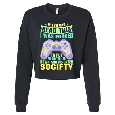 Funny Video Game Lover Geeky Gamer Nerd Gamer Gaming Addict Cropped Pullover Crew