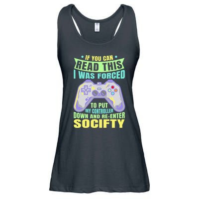 Funny Video Game Lover Geeky Gamer Nerd Gamer Gaming Addict Ladies Essential Flowy Tank