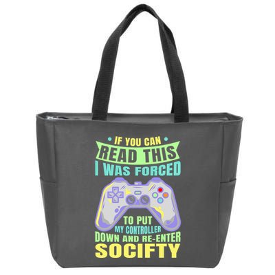 Funny Video Game Lover Geeky Gamer Nerd Gamer Gaming Addict Zip Tote Bag