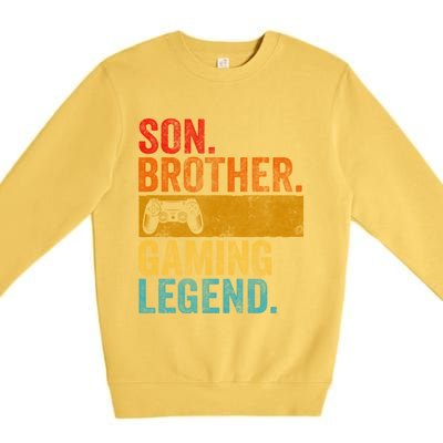 Funny Video Gamer Son Brother Gaming Legend Gift Premium Crewneck Sweatshirt