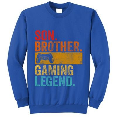Funny Video Gamer Son Brother Gaming Legend Gift Tall Sweatshirt