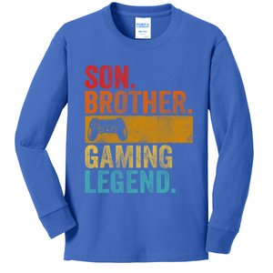 Funny Video Gamer Son Brother Gaming Legend Gift Kids Long Sleeve Shirt