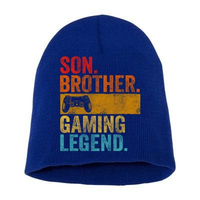 Funny Video Gamer Son Brother Gaming Legend Gift Short Acrylic Beanie