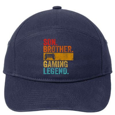 Funny Video Gamer Son Brother Gaming Legend Gift 7-Panel Snapback Hat