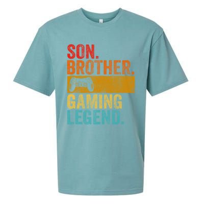 Funny Video Gamer Son Brother Gaming Legend Gift Sueded Cloud Jersey T-Shirt