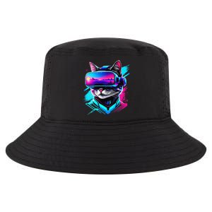 Funny Vr Gamer Cat In Vr Headset Virtual Reality Gaming Cool Comfort Performance Bucket Hat