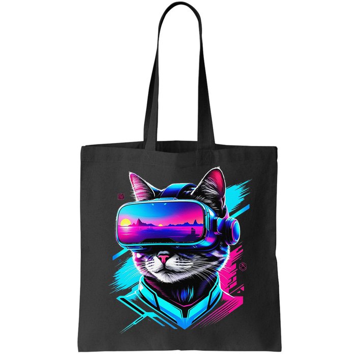 Funny Vr Gamer Cat In Vr Headset Virtual Reality Gaming Bag