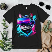 Funny Vr Gamer Cat In Vr Headset Virtual Reality Gaming Premium T-Shirt