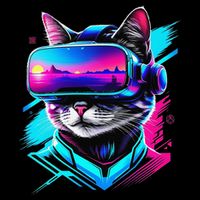 Funny Vr Gamer Cat In Vr Headset Virtual Reality Gaming Womens Tank Top
