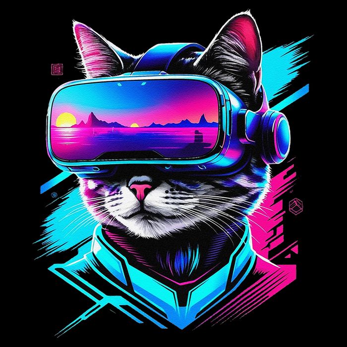Funny Vr Gamer Cat In Vr Headset Virtual Reality Gaming Womens Tank Top