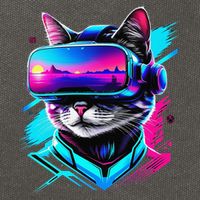 Funny Vr Gamer Cat In Vr Headset Virtual Reality Gaming Cotton Canvas Backpack