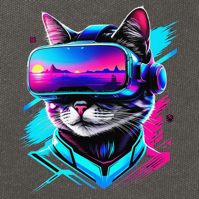 Funny Vr Gamer Cat In Vr Headset Virtual Reality Gaming Cotton Canvas Backpack