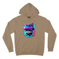 Funny Vr Gamer Cat In Vr Headset Virtual Reality Gaming Hoodie