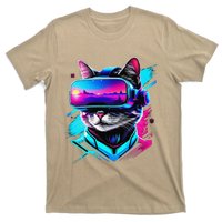 Funny Vr Gamer Cat In Vr Headset Virtual Reality Gaming T-Shirt