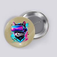Funny Vr Gamer Cat In Vr Headset Virtual Reality Gaming Button