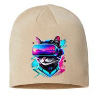 Funny Vr Gamer Cat In Vr Headset Virtual Reality Gaming Sustainable Beanie