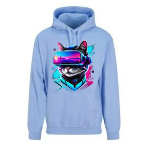 Funny Vr Gamer Cat In Vr Headset Virtual Reality Gaming Unisex Surf Hoodie