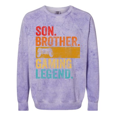 Funny Video Gamer Son Brother Gaming Legend Gift Colorblast Crewneck Sweatshirt