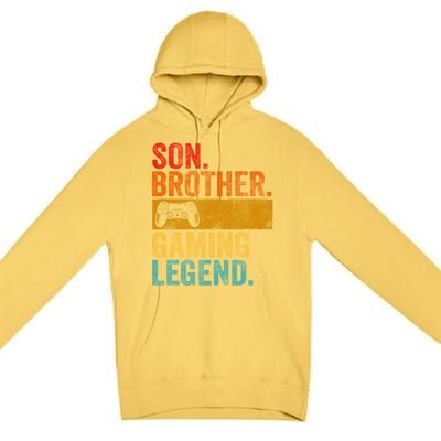 Funny Video Gamer Son Brother Gaming Legend Gift Premium Pullover Hoodie