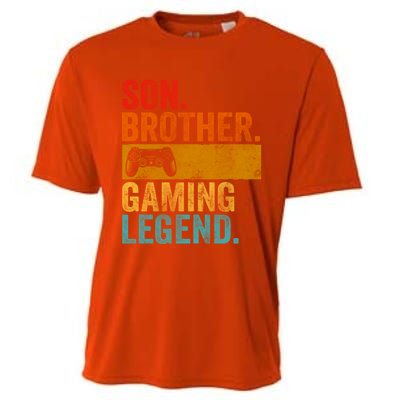 Funny Video Gamer Son Brother Gaming Legend Gift Cooling Performance Crew T-Shirt