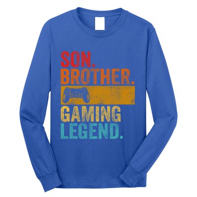 Funny Video Gamer Son Brother Gaming Legend Gift Long Sleeve Shirt