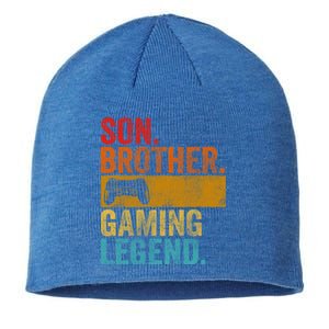 Funny Video Gamer Son Brother Gaming Legend Gift Sustainable Beanie