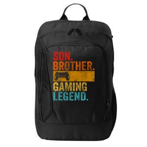 Funny Video Gamer Son Brother Gaming Legend Gift City Backpack