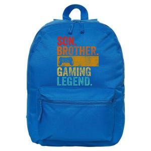 Funny Video Gamer Son Brother Gaming Legend Gift 16 in Basic Backpack