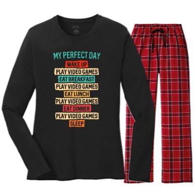 Funny Video Gaming Women's Long Sleeve Flannel Pajama Set 