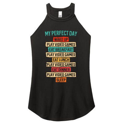 Funny Video Gaming Women's Perfect Tri Rocker Tank